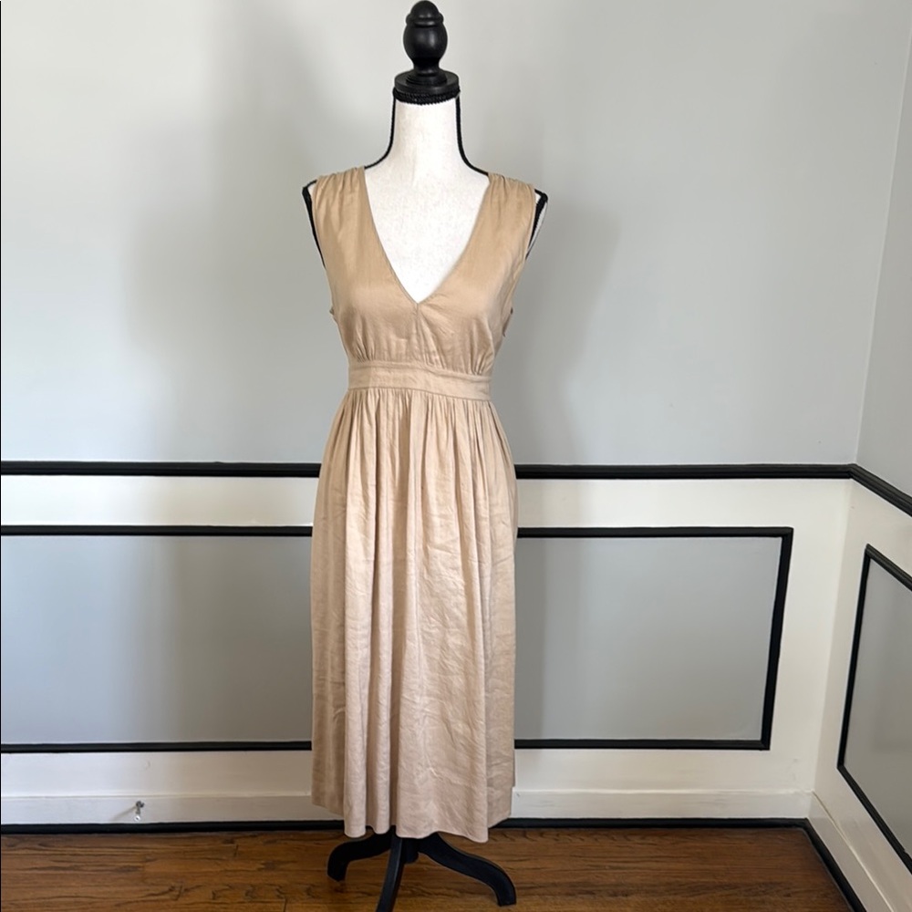 Barneys New York Beige Midi Dress